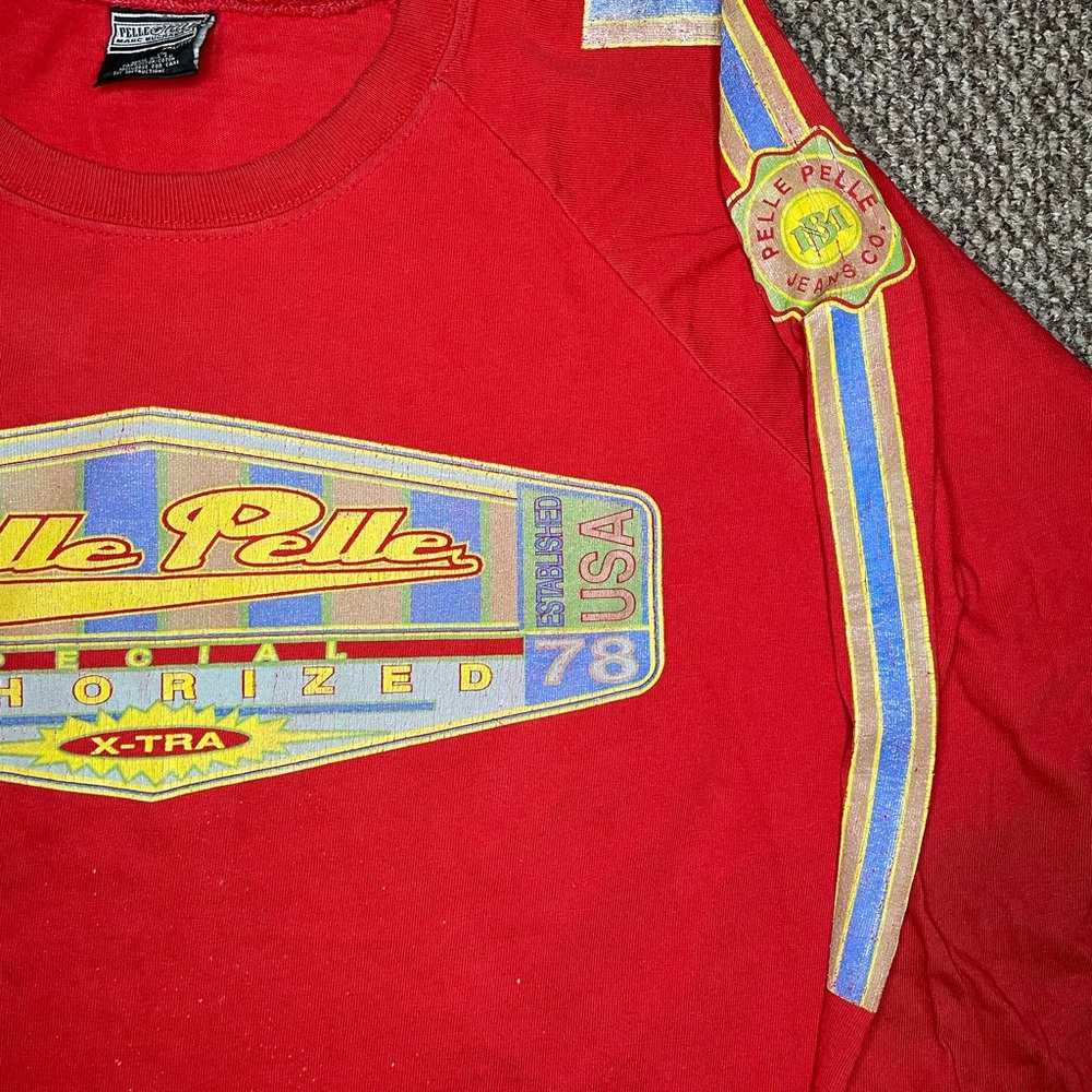 Vintage 90’s Pelle Pelle Thrashed Shirt Men’s Xxl View 5
